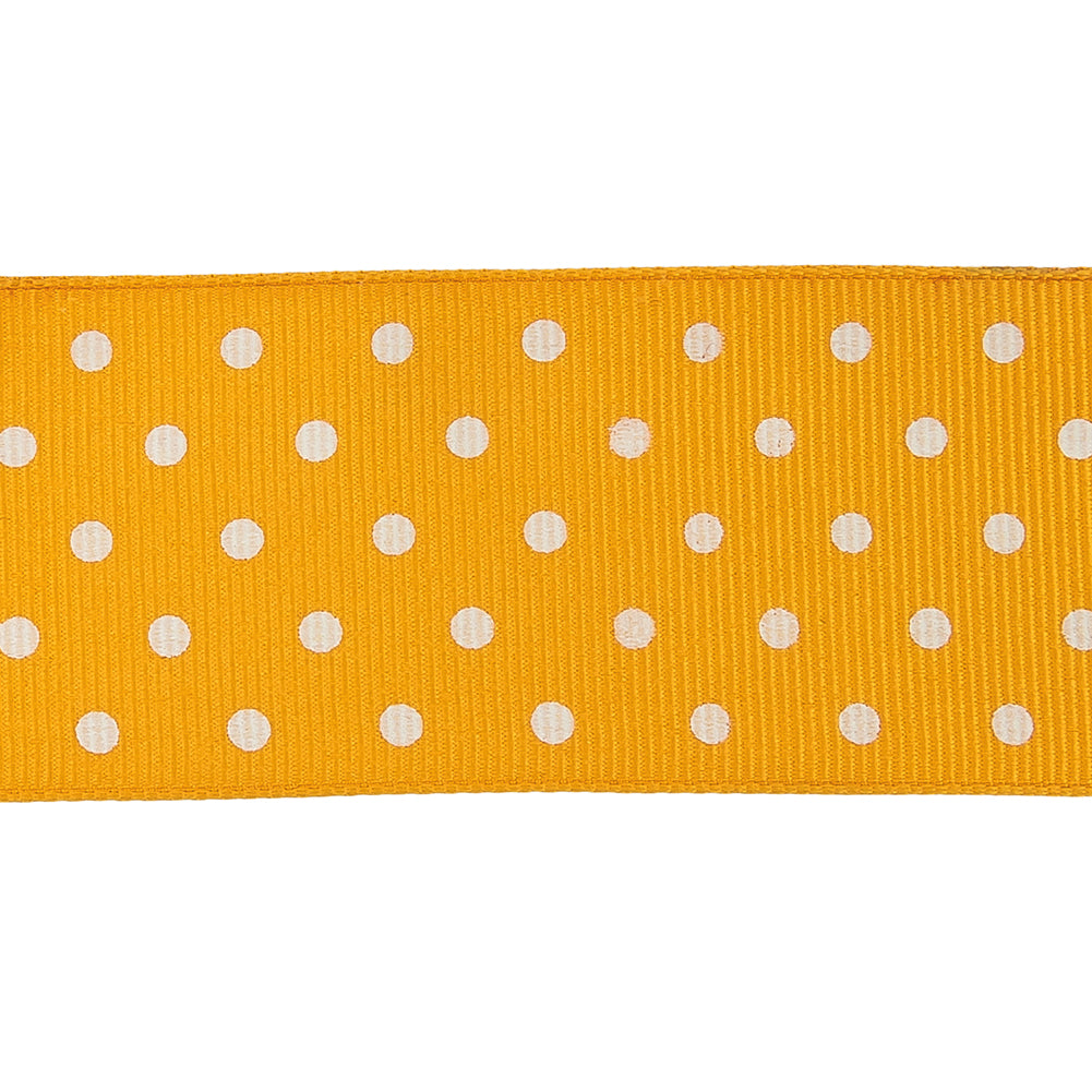 Freesia and White Polka Dots Grosgrain Ribbon - 1.625