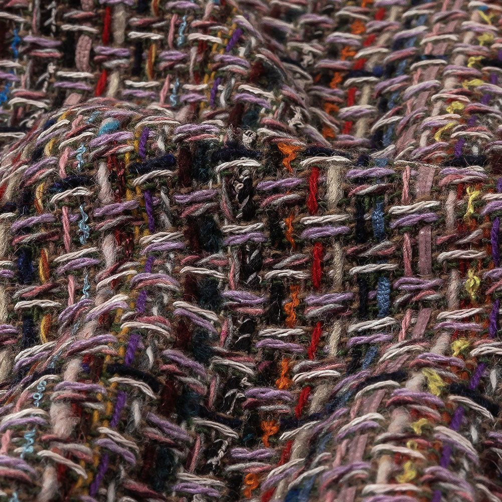 Italian Olive, Lilac and Multicolor Tweedy Plaid Blended Wool Woven - Joann Fabrics