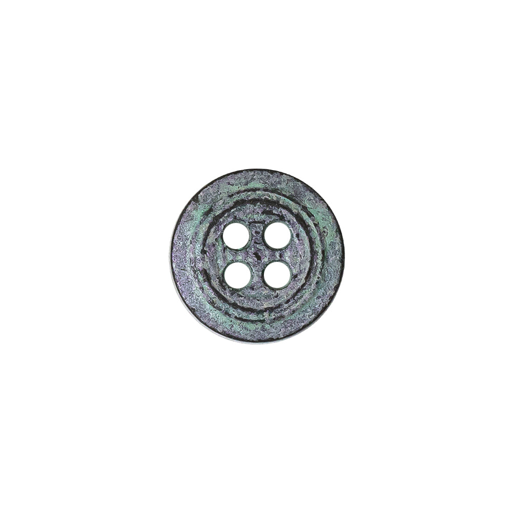 Italian Aqua and Lilac Oxidized Metal 4-Hole Button - 20L/12.5mm - Joann Fabrics