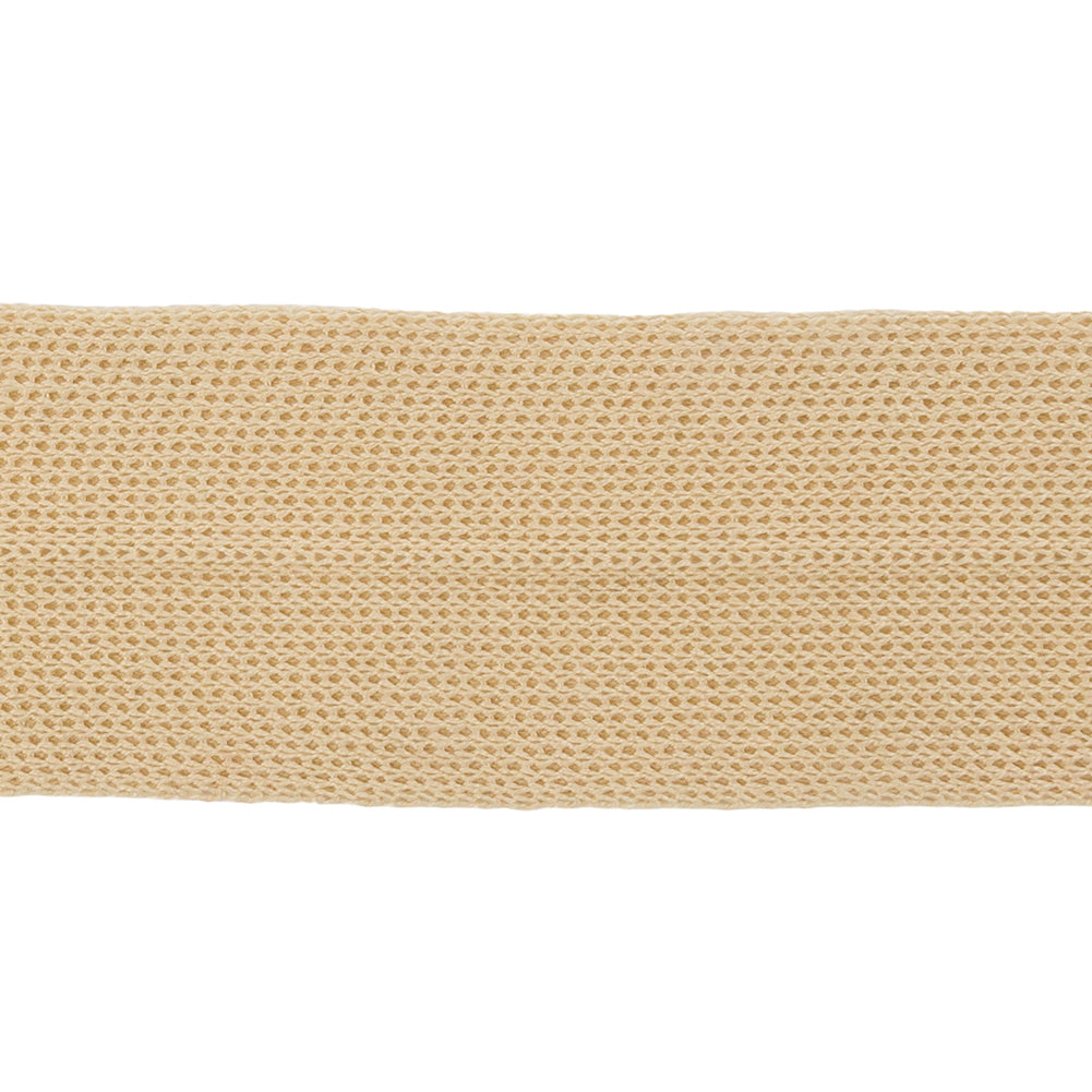 Khaki Cotton Knit Foldover Trim - 1.25