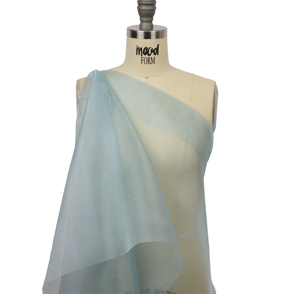 Polyester Mesh Organza with Silver Glitter - Sky Blue - Starlight Collection - Joann Fabrics
