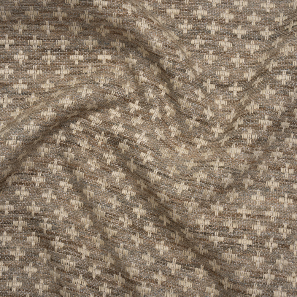 Polyester Boucle Home Decor Jacquard - Fawn Plus Signs - British Imported - Joann Fabrics