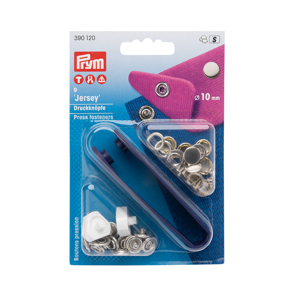 Prym Jersey Press Fasteners and Tools - Silver Capped 12mm - 6pc - Joann Fabrics