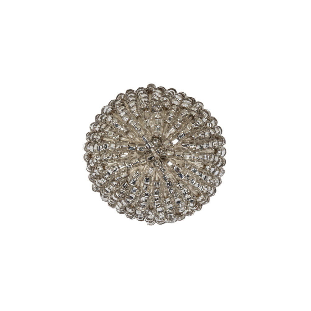Vintage Silver Lined Seed Beaded Domed Shank Back Button - 32L/20mm - Joann Fabrics