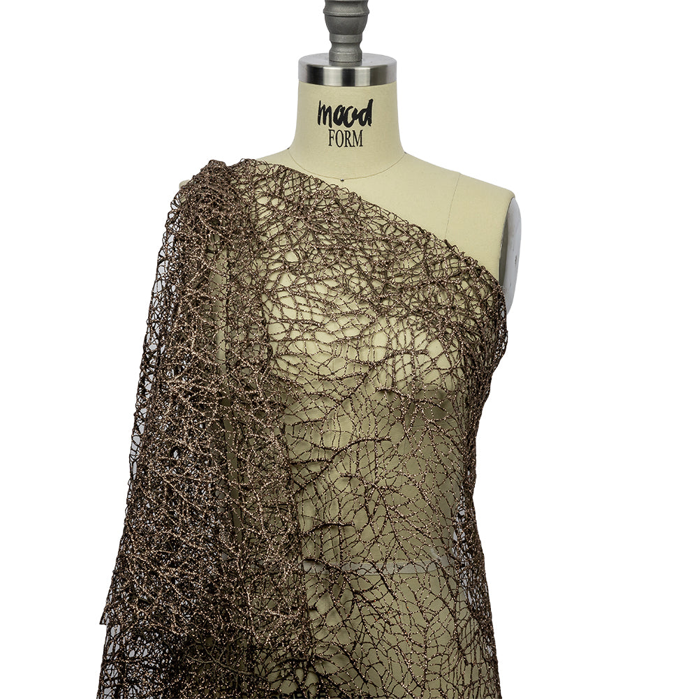 Guipure Lace with Glitter - Mink Webbed Branches - Joann Fabrics