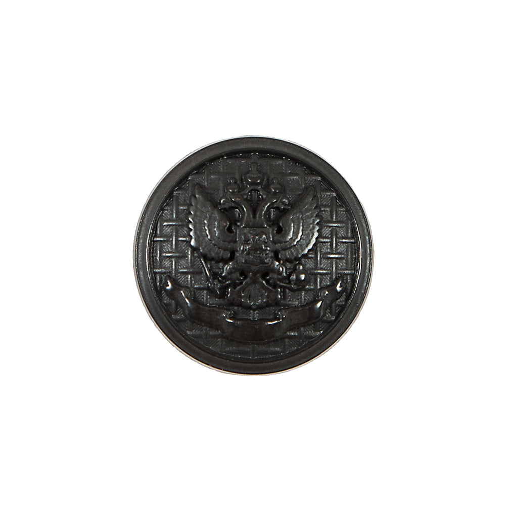 Italian Black Button with Double-Headed Eagle Emblem - 32L/20mm - Joann Fabrics