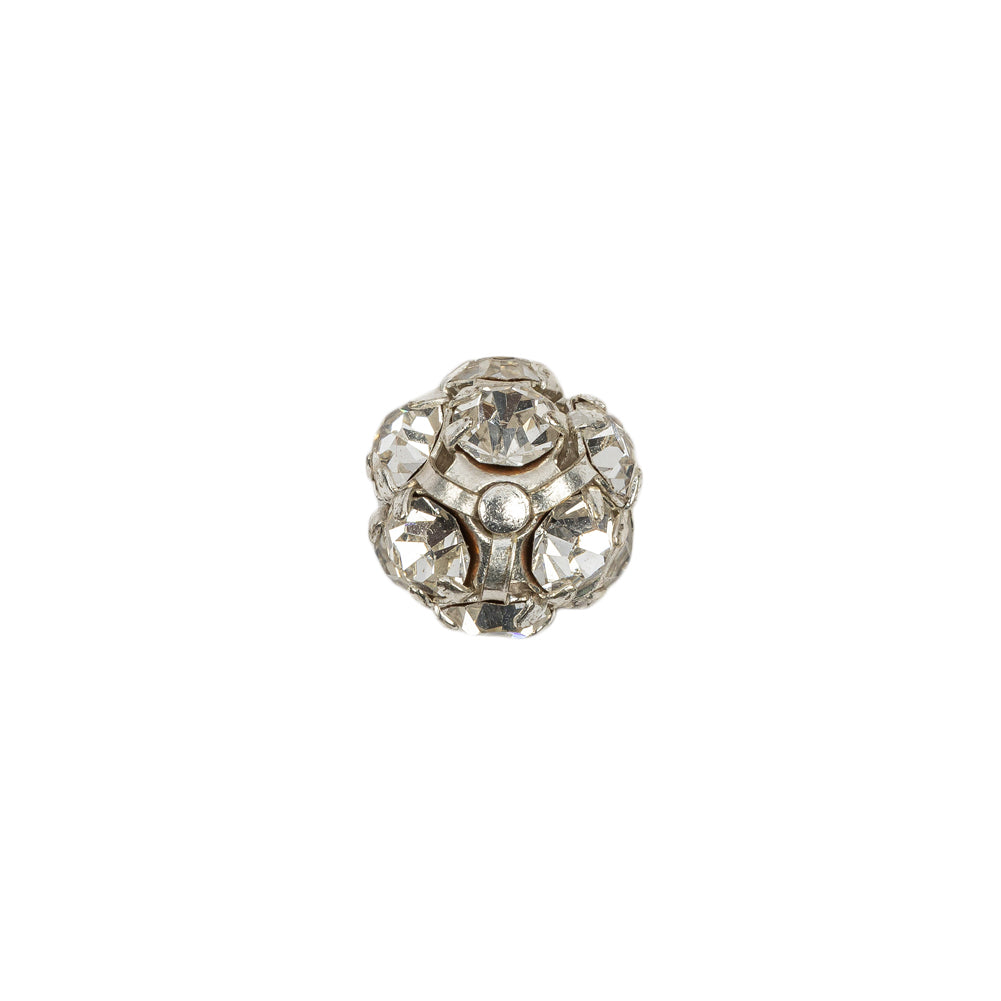 Vintage Crystal Rhinestones and Silver Metal Shank Back Ball Button - 16L/10mm - Joann Fabrics