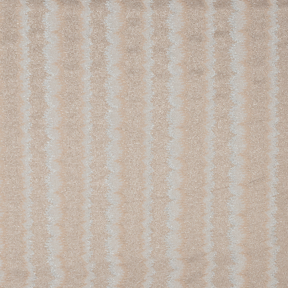 Champagne and Metallic Silver Striped Stretch Knit - Joann Fabrics