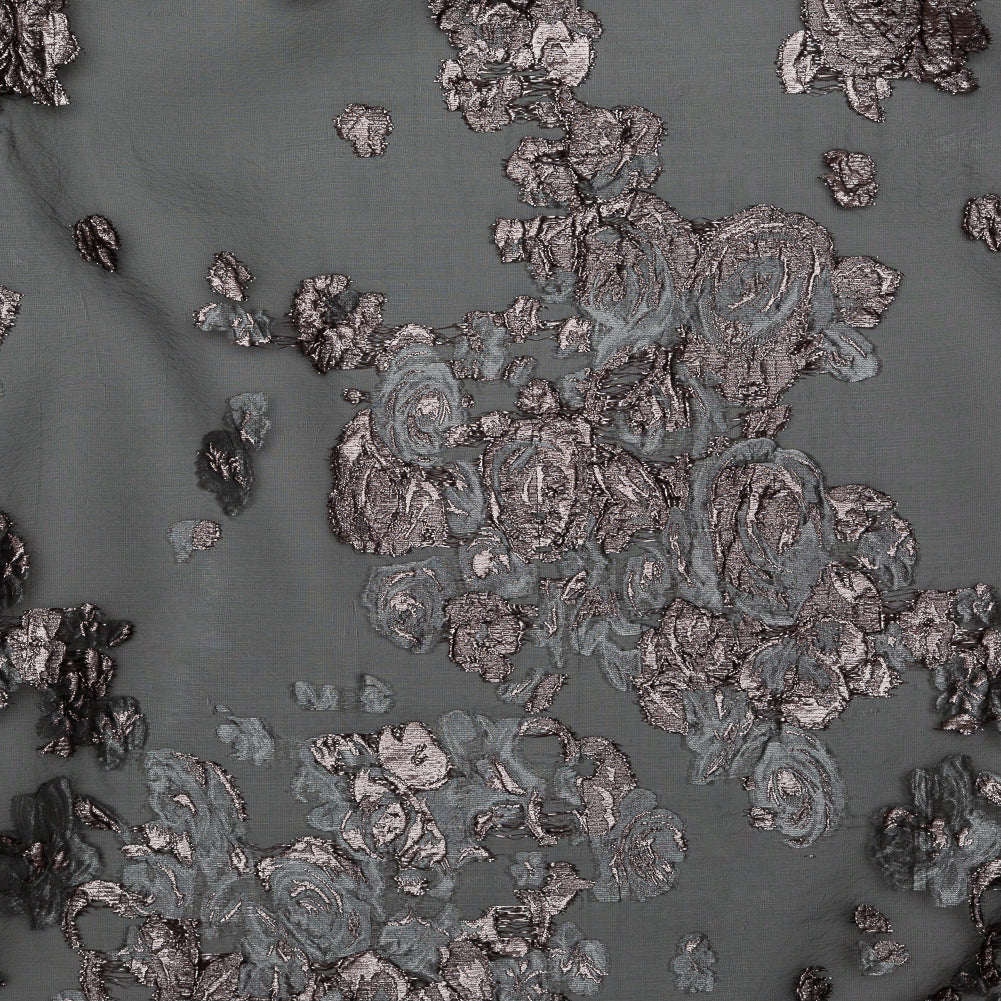 Black and Metallic Pink Luxury Floral Burnout Brocade - Joann Fabrics