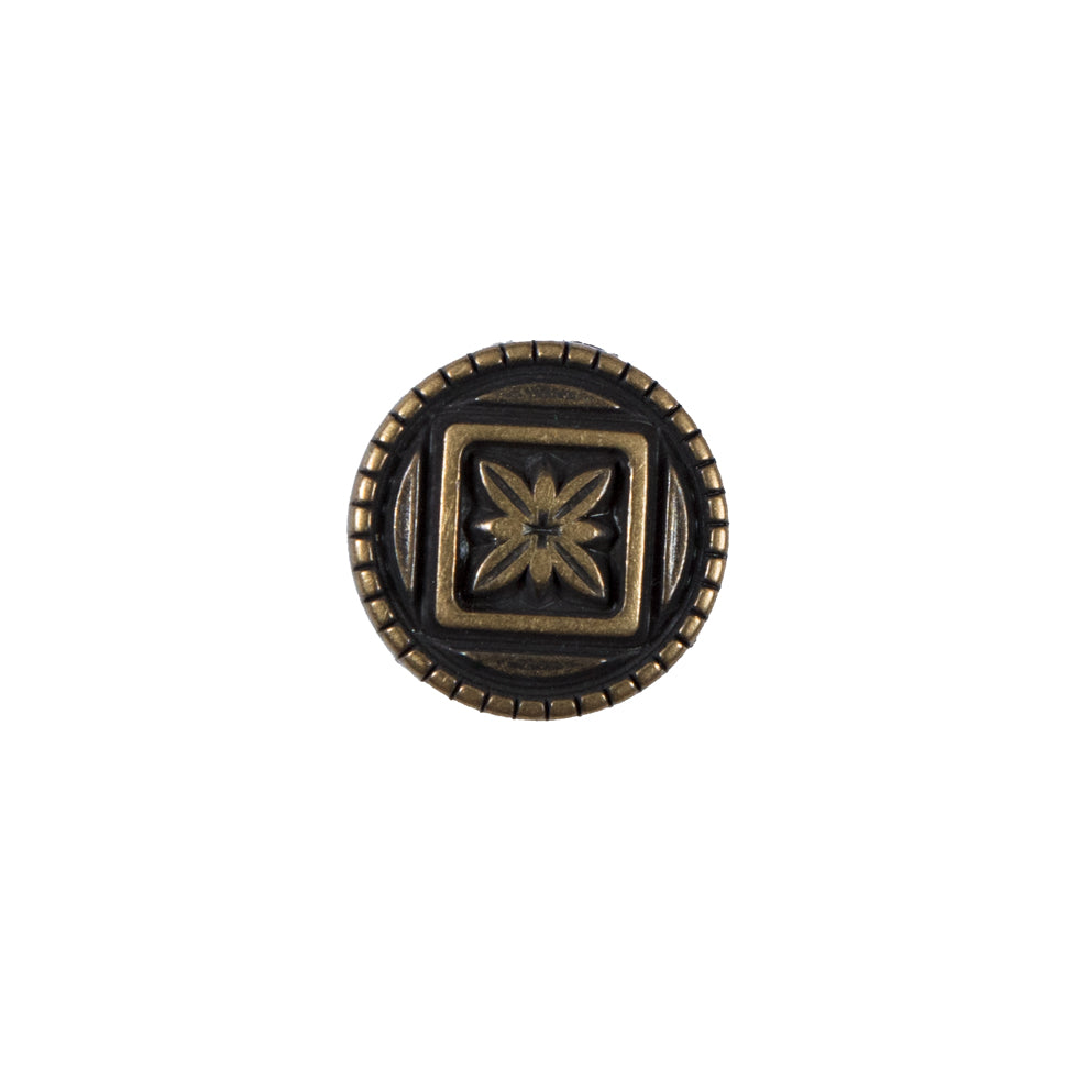 Bronze Floral Etched Metal Shank Back Button - 24L/15mm - Joann Fabrics