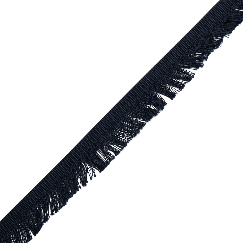 Cotton Grosgrain Ribbon with Fringe Made in Italy - 0.875