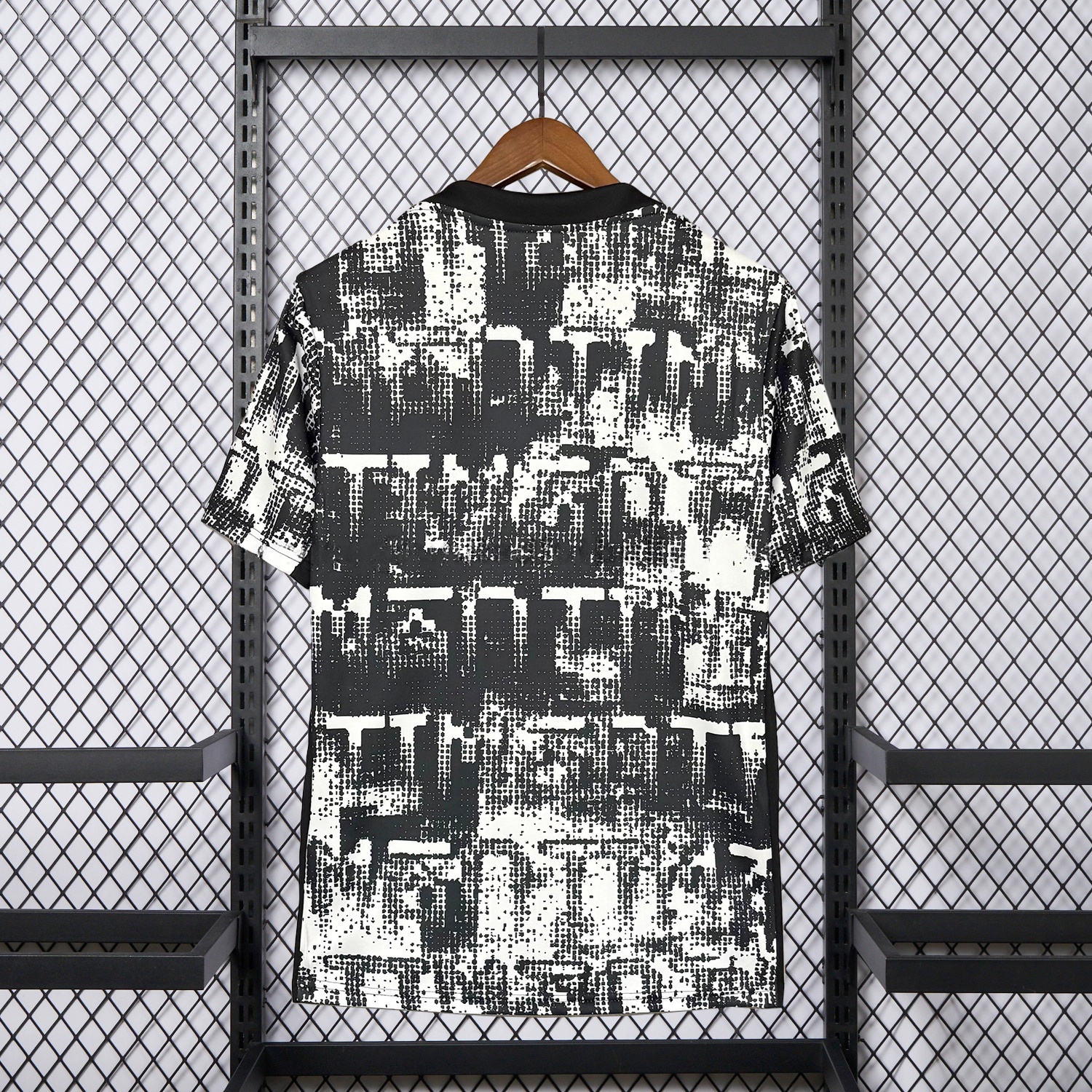 Corinthians 26-27 Black And White Pixels Jersey - Fans Version - UnitedFutballJersey