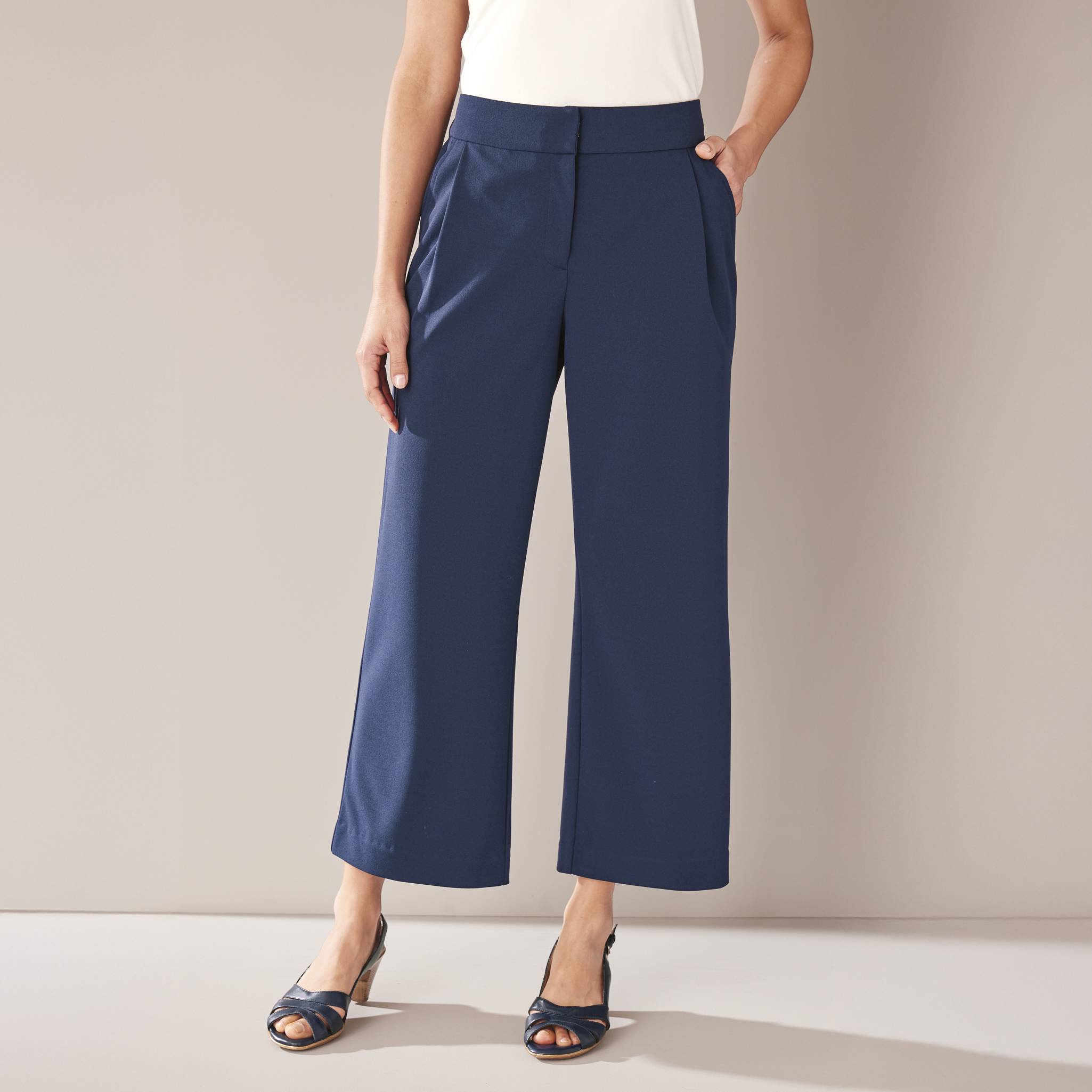 Crepe Wide Leg Ankle Pants - Northstyle Catalog