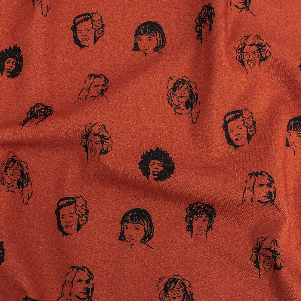 Mood Exclusive Warm Red Talking Heads Stretch Brushed Cotton Twill - Joann Fabrics