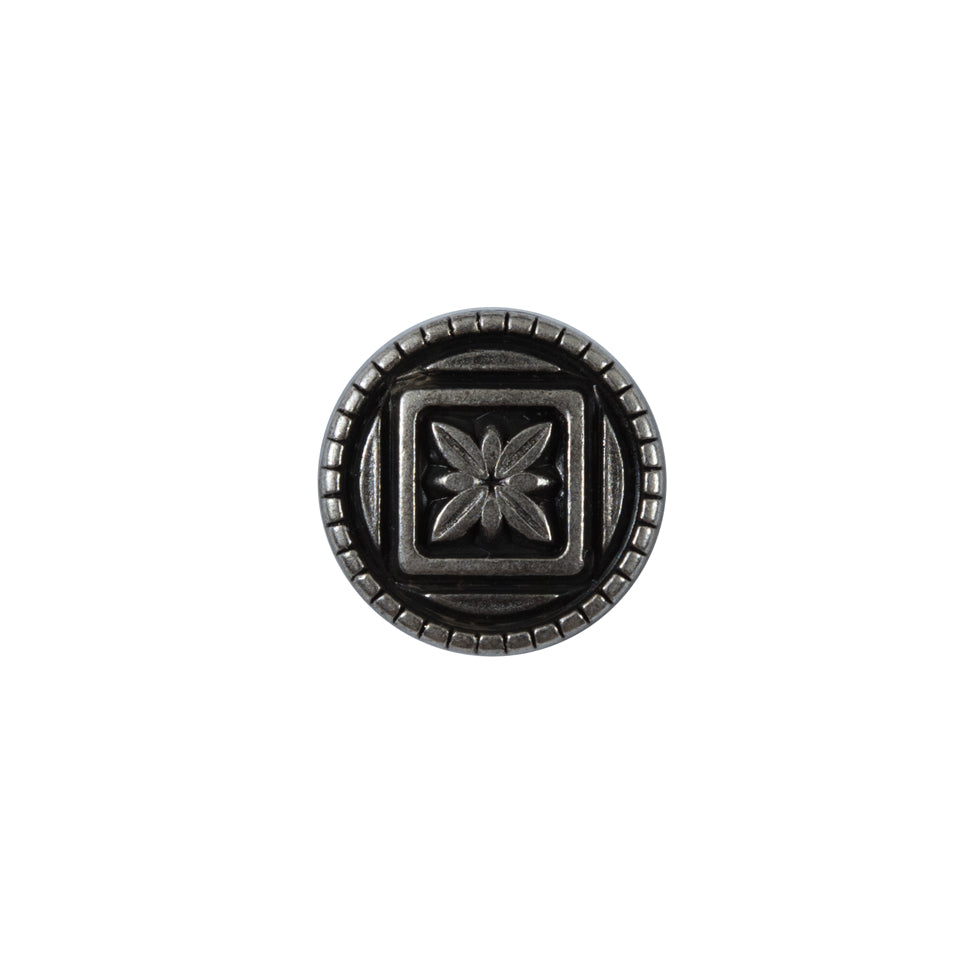Silver Floral Etched Metal Shank Back Button - 24L/15mm - Joann Fabrics