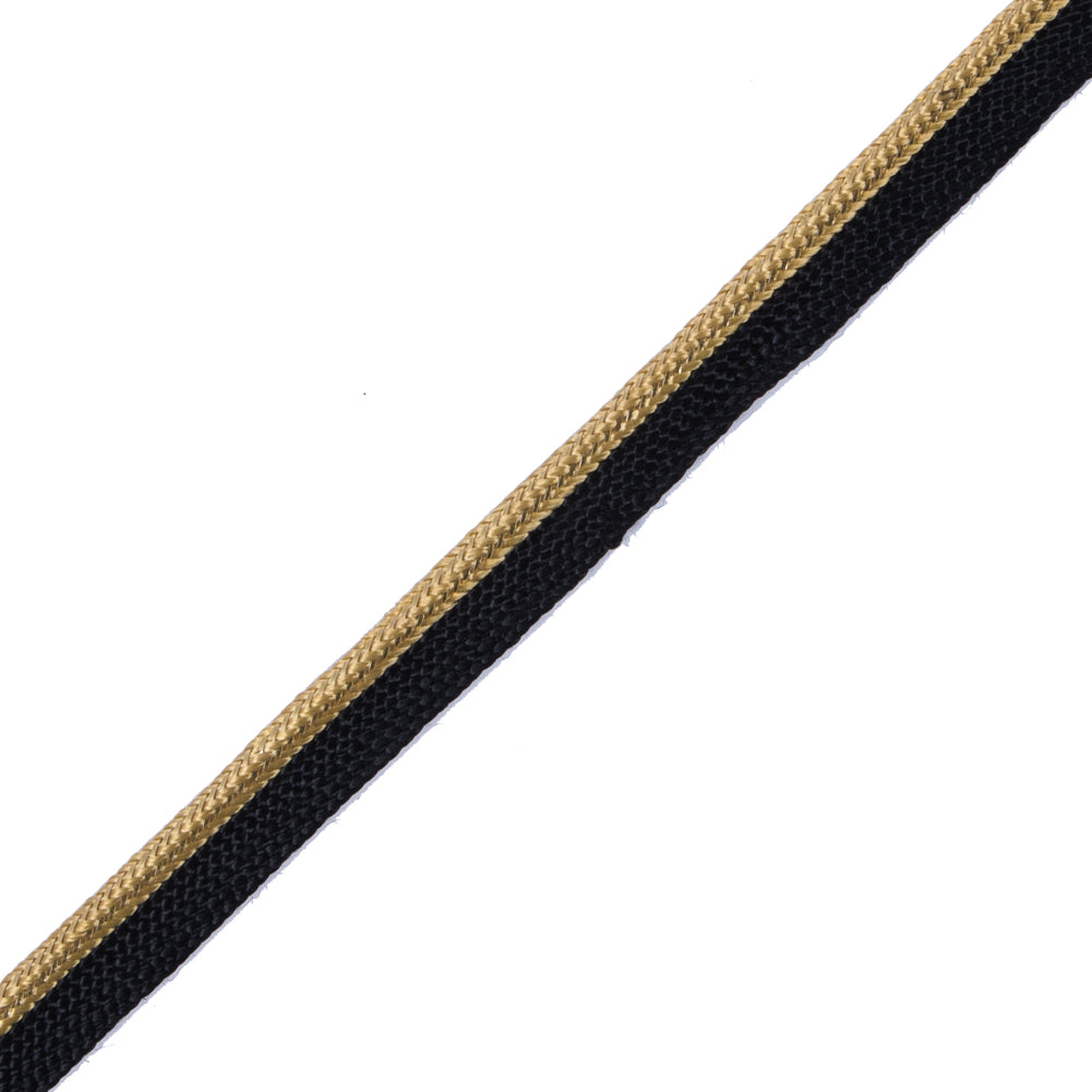 Gold Cord with Black Lip - 0.375