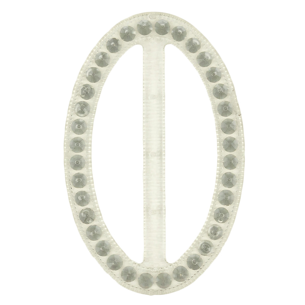 Vintage Crystal Rhinestones and Clear Oval Plastic Slider - 2.625