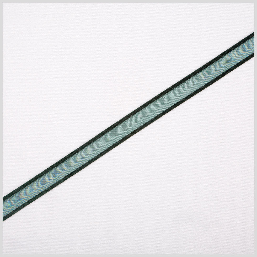 Hunter Green Sheer Ribbon with Double Faced Satin Edge - 0.375