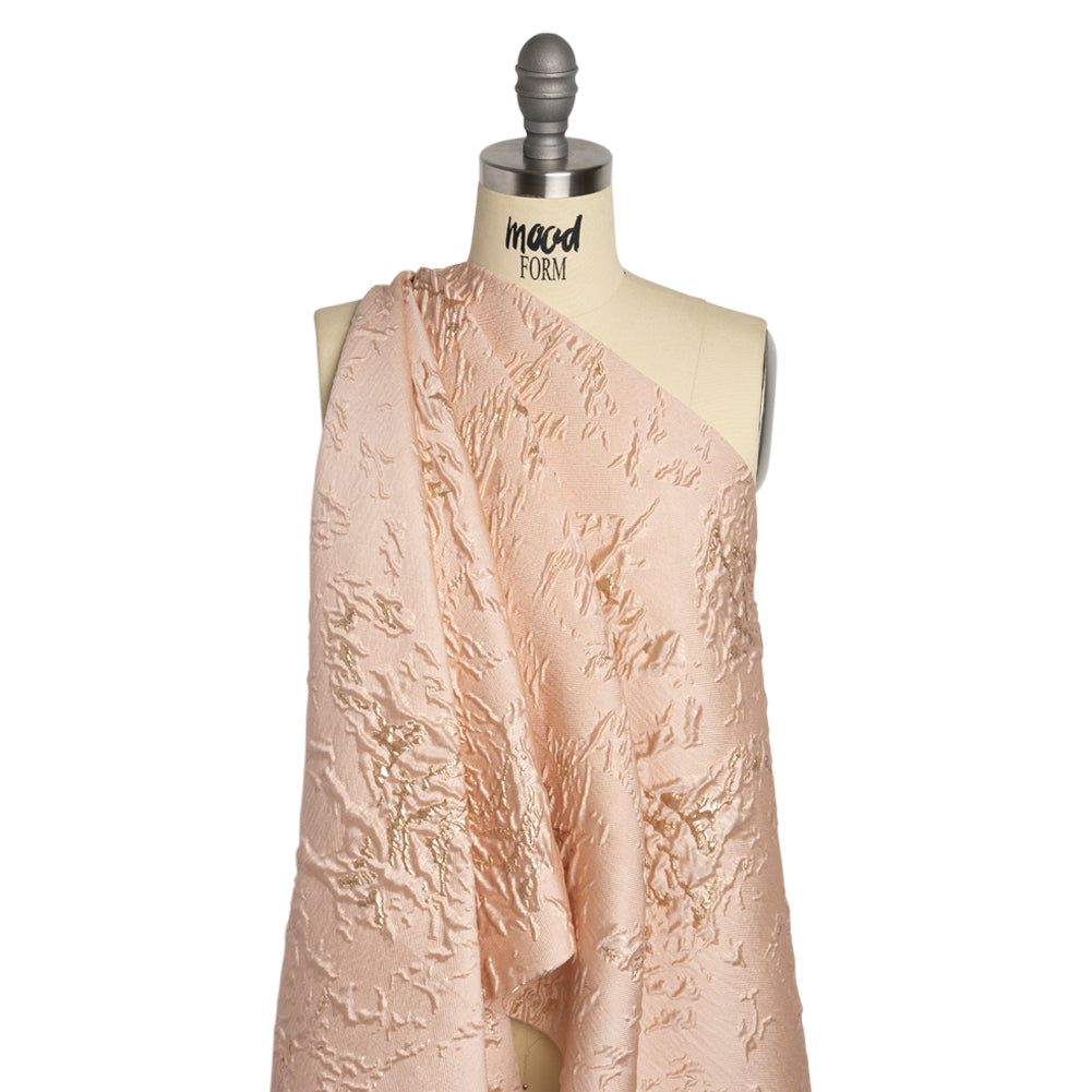 Metallic Gold and Pink Crackled Abstract Luxury Brocade - Joann Fabrics