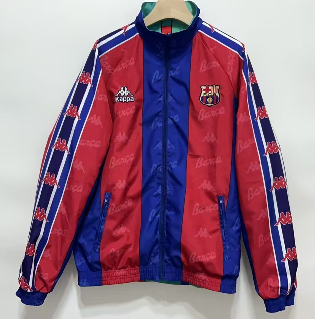 1996/1997 Retro Barcelona Reversible Windbreaker Soccer Jersey 1:1 Thai Quality