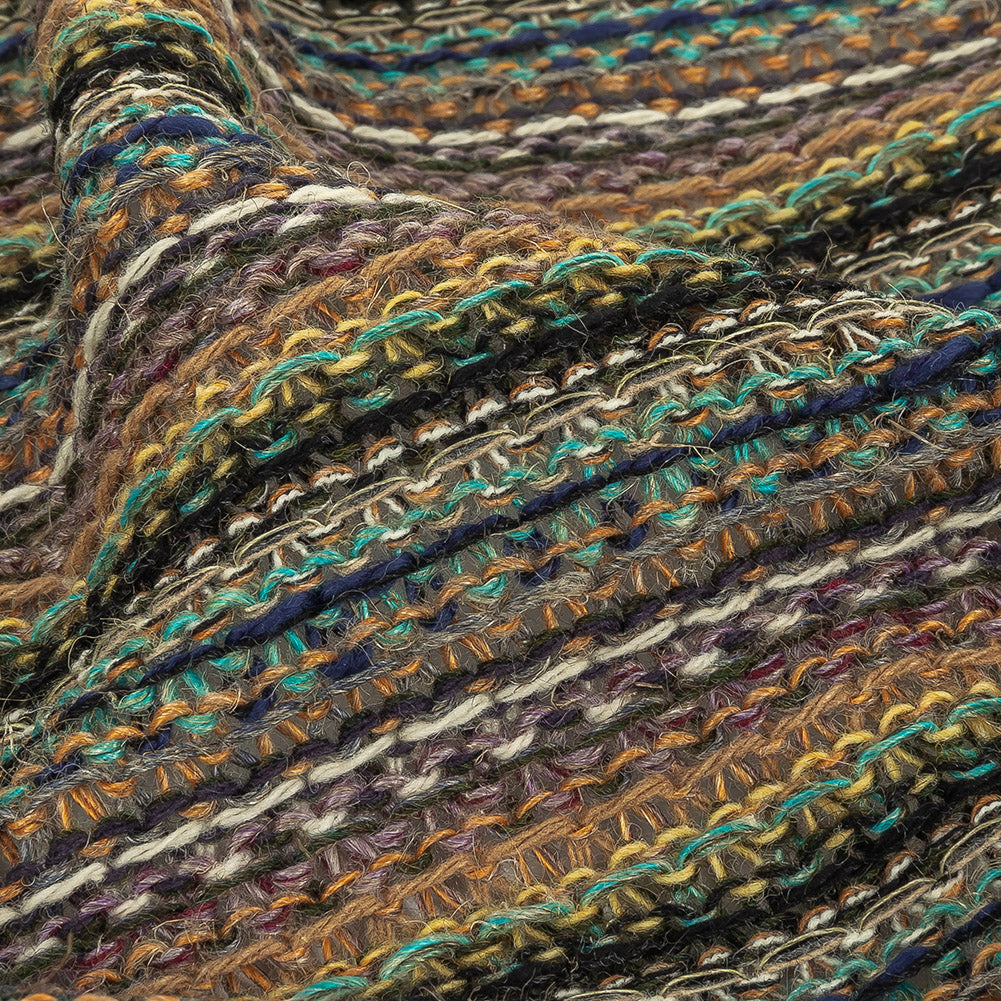 Tangerine, Avocado and Aqua Stripes Cotton Blended Sweater Knit - Joann Fabrics