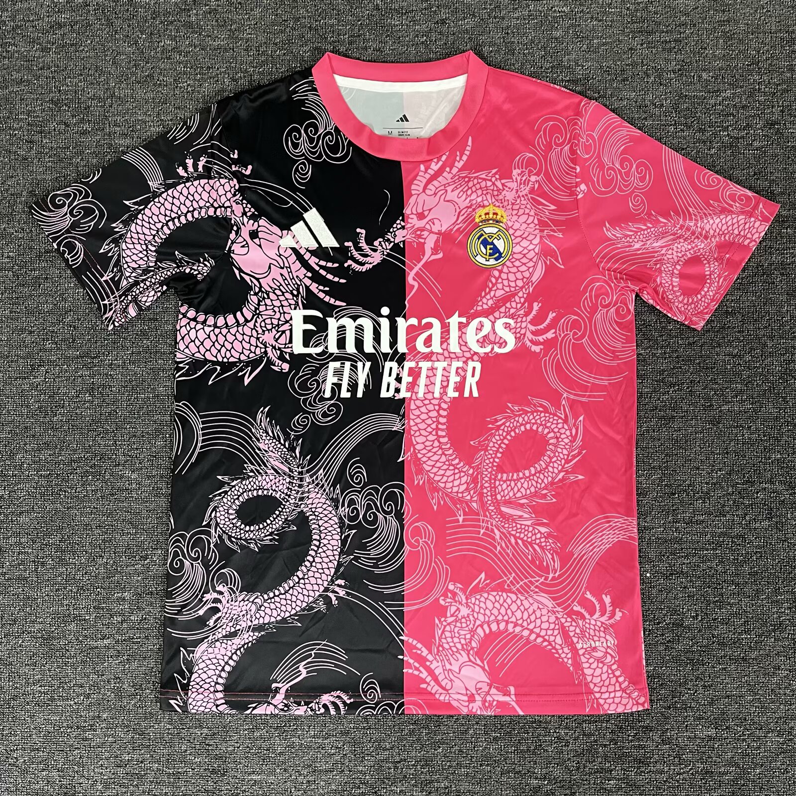 2025/2026 Real Madrid Dragon pattern Pink and Black Football Jersey 1:1 Thai Quality