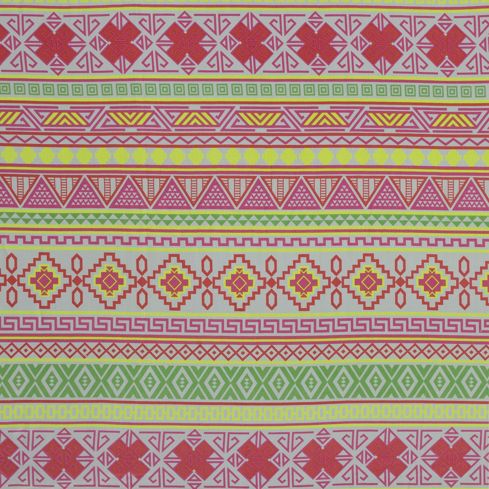 Fluorescent Geometric Striped Silk Crepe de Chine - Joann Fabrics