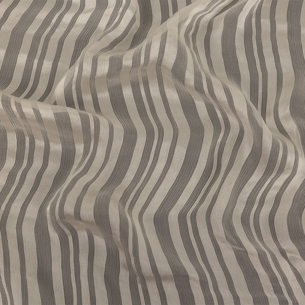 Famous Australian Designer Vanilla Ice Crinkled Silk Chiffon with Satin Stripes - Joann Fabrics