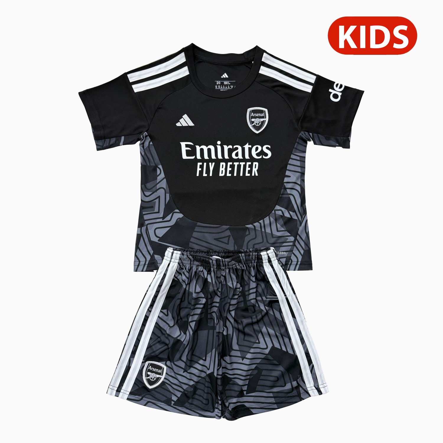 Arsenal 26-27 Black Goalkeeper Kids Kit - UnitedFutballJersey