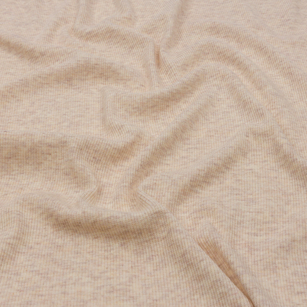 Heathered Beige Stretch Cotton and Rayon 2x2 Rib Knit - Joann Fabrics