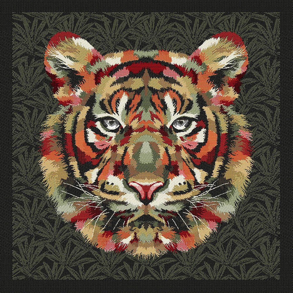French Khaki and Olive Bengal Tiger Chief Oversized Square Patch - 18.875