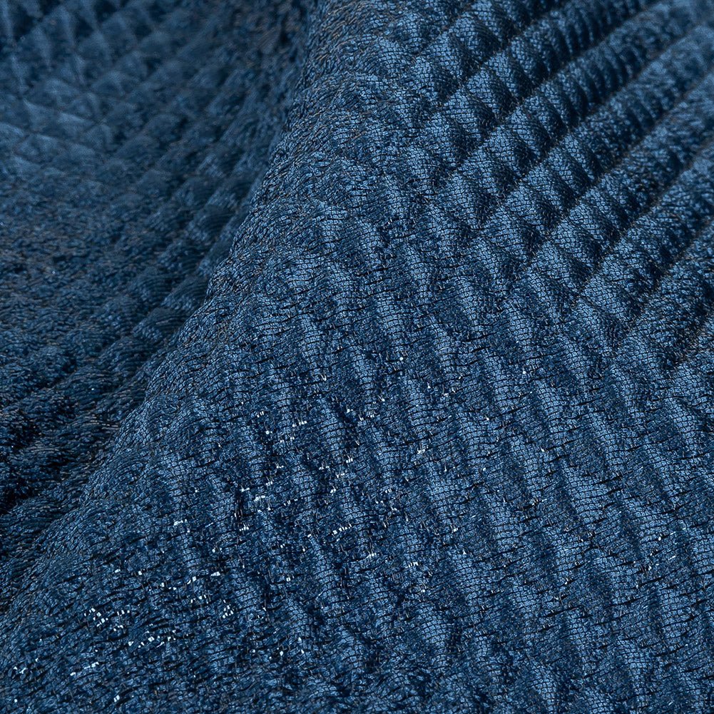 Mood Exclusive Jolene Metallic Navy Tiny Diamonds Quilted Luxury Brocade - Joann Fabrics