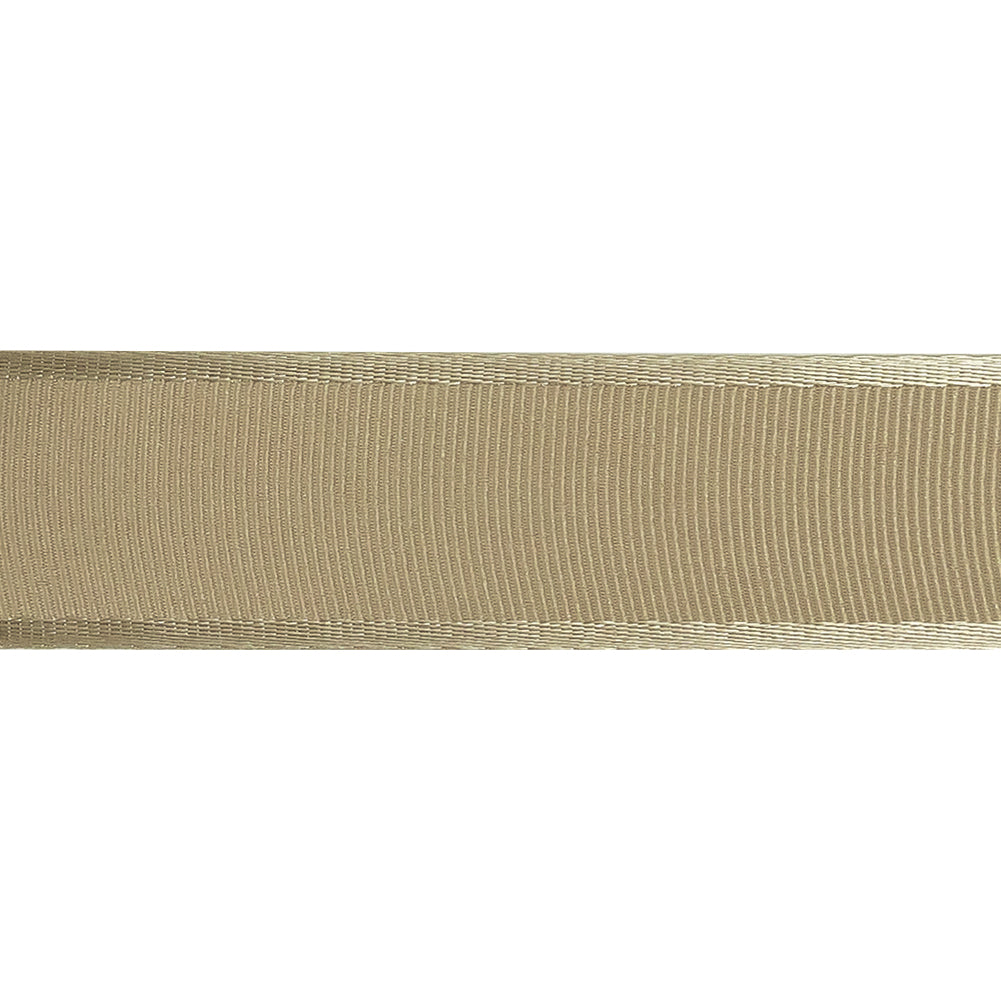 Beige Satin-Edged Grosgrain Ribbon - 1