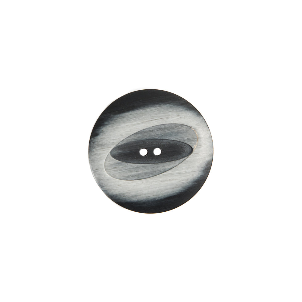 Italian Black and Silver 2-Hole Plastic Button - 28L/18mm - Joann Fabrics