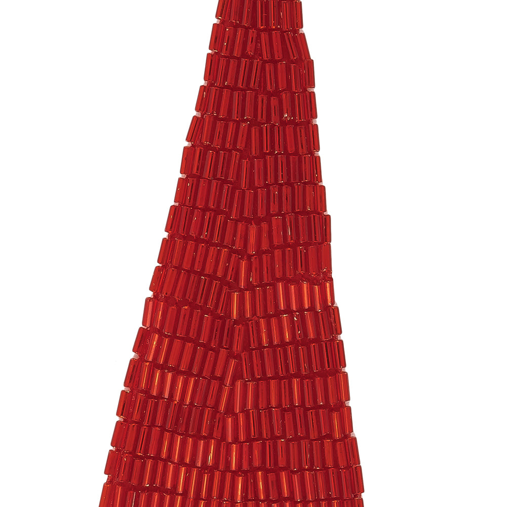 Vintage Space Cherry Bugle Beaded Triangle Applique - 5