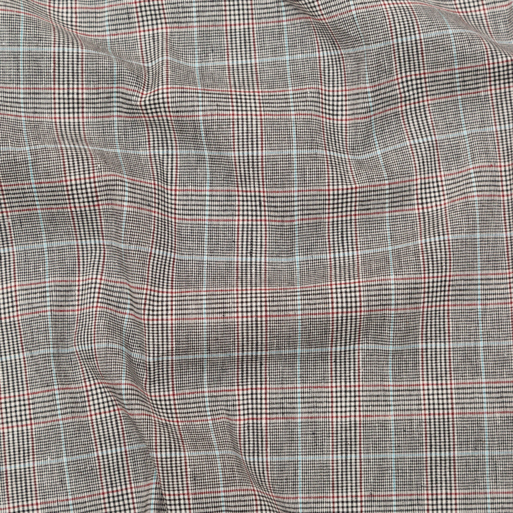 Mirador Gray and Port Royale Plaid Stretch Linen Woven - Joann Fabrics