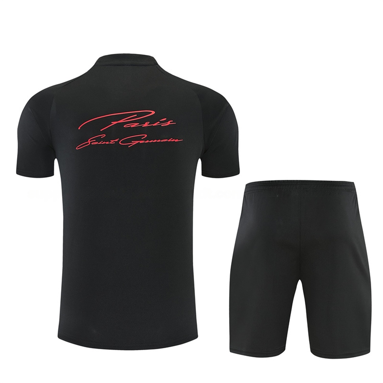 Paris Saint-Germain PSG 26-27 Short-Sleeve Training Set - Black Top & Black Shorts - UnitedFutballJersey