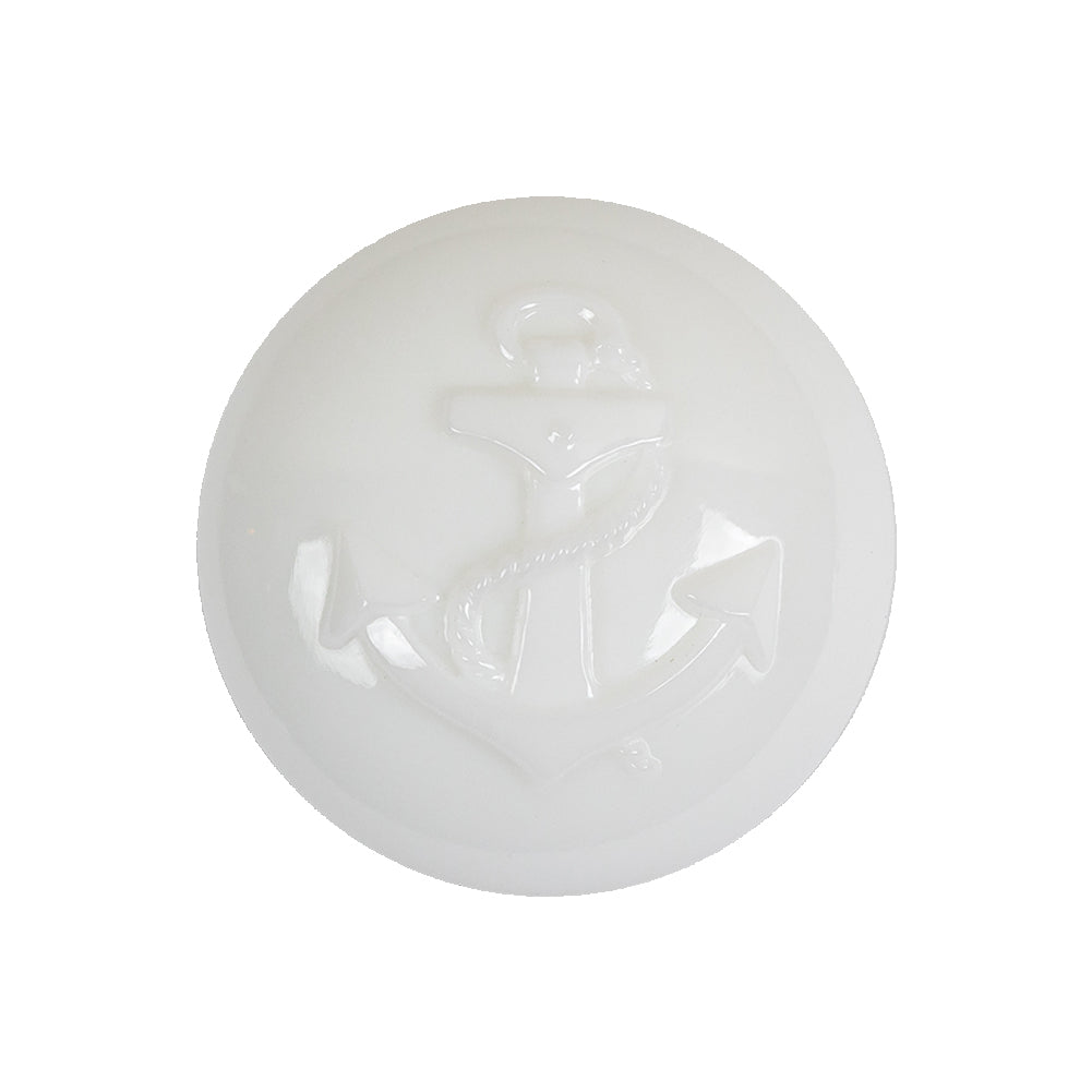 Italian White Anchor Embossed Shank Back Button - 40L/25.5mm - Joann Fabrics
