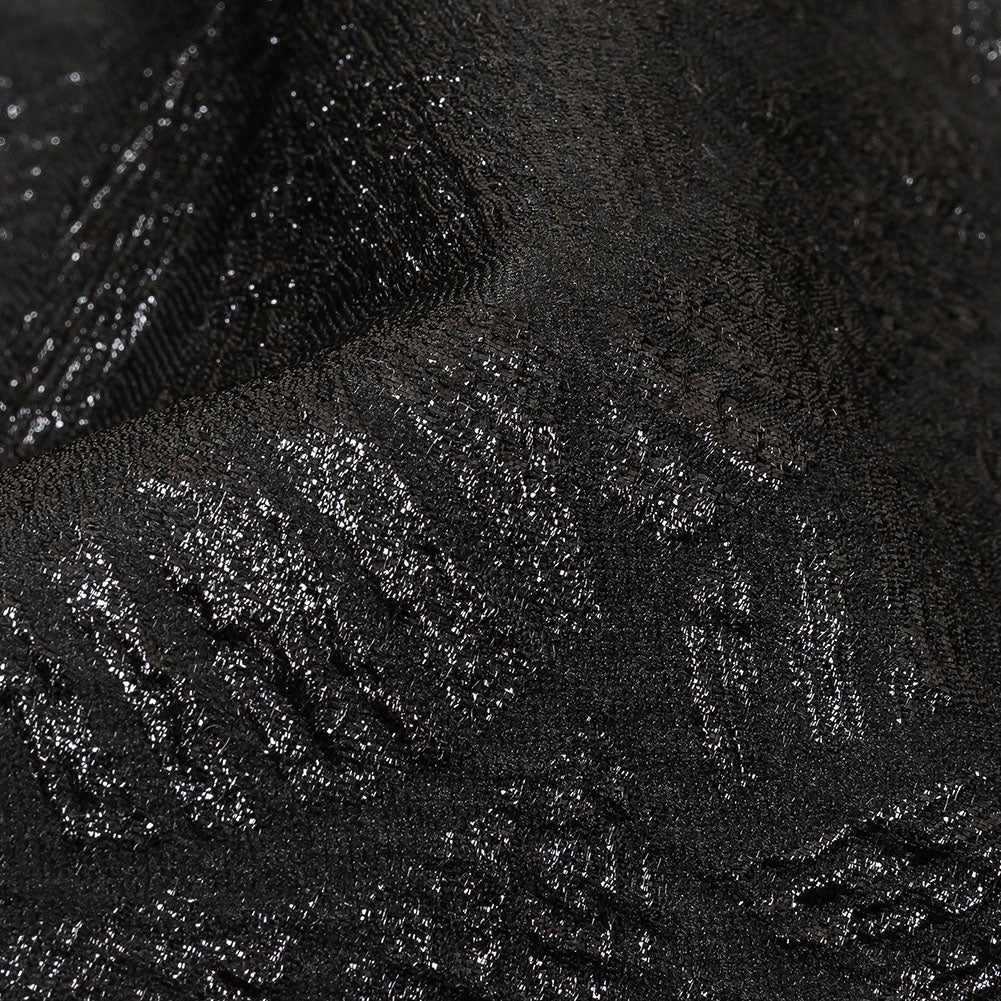 Metallic Black Abstract Hatching Luxury Brocade - Joann Fabrics