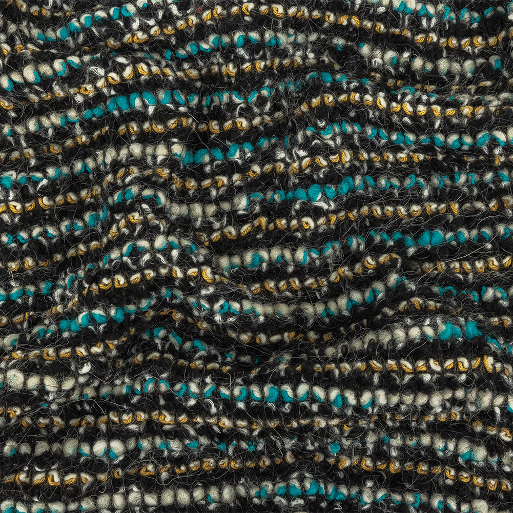 Navy, Aqua and Yellow Striped Chunky Wool Knit - Joann Fabrics