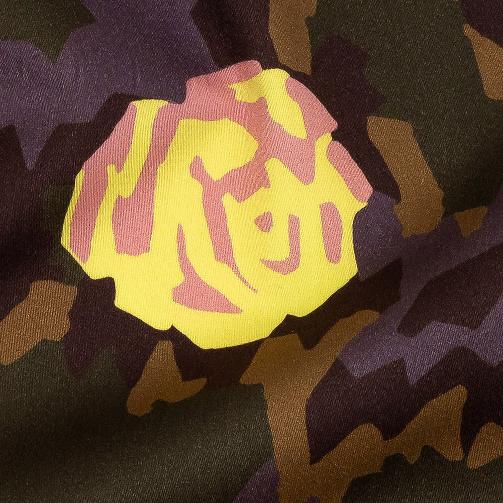 Mood Exclusive Yellow and Teak Camo Floral Incognito Stretch Cotton Sateen - Joann Fabrics