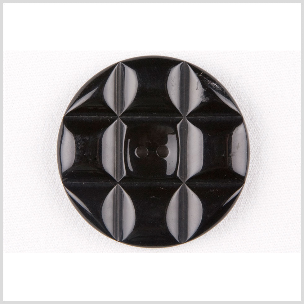 Plastic 2-Hole Button - 30L/19mm - Black Quilted Squares Embossed - Joann Fabrics