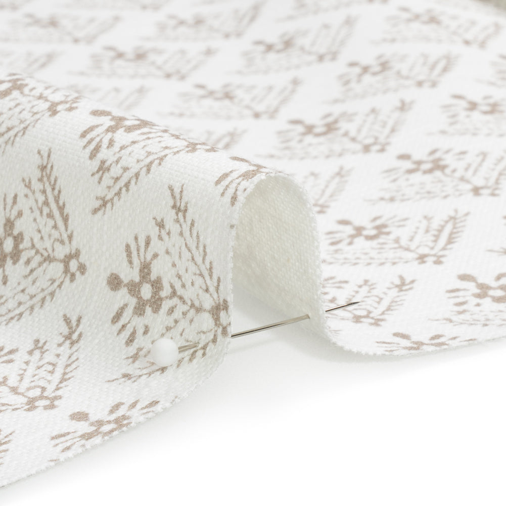 Cotton Canvas Print - Dark Dove Grey Flowering Ferns - British Imported - Joann Fabrics