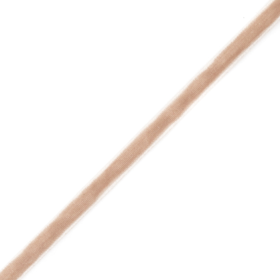 Beige Double Face Velvet Ribbon - 1/8