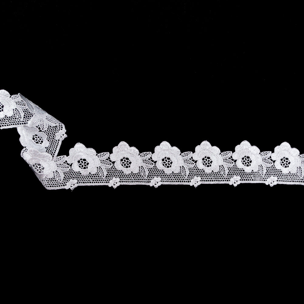 European White Floral Venise Lace Trim - 2.25