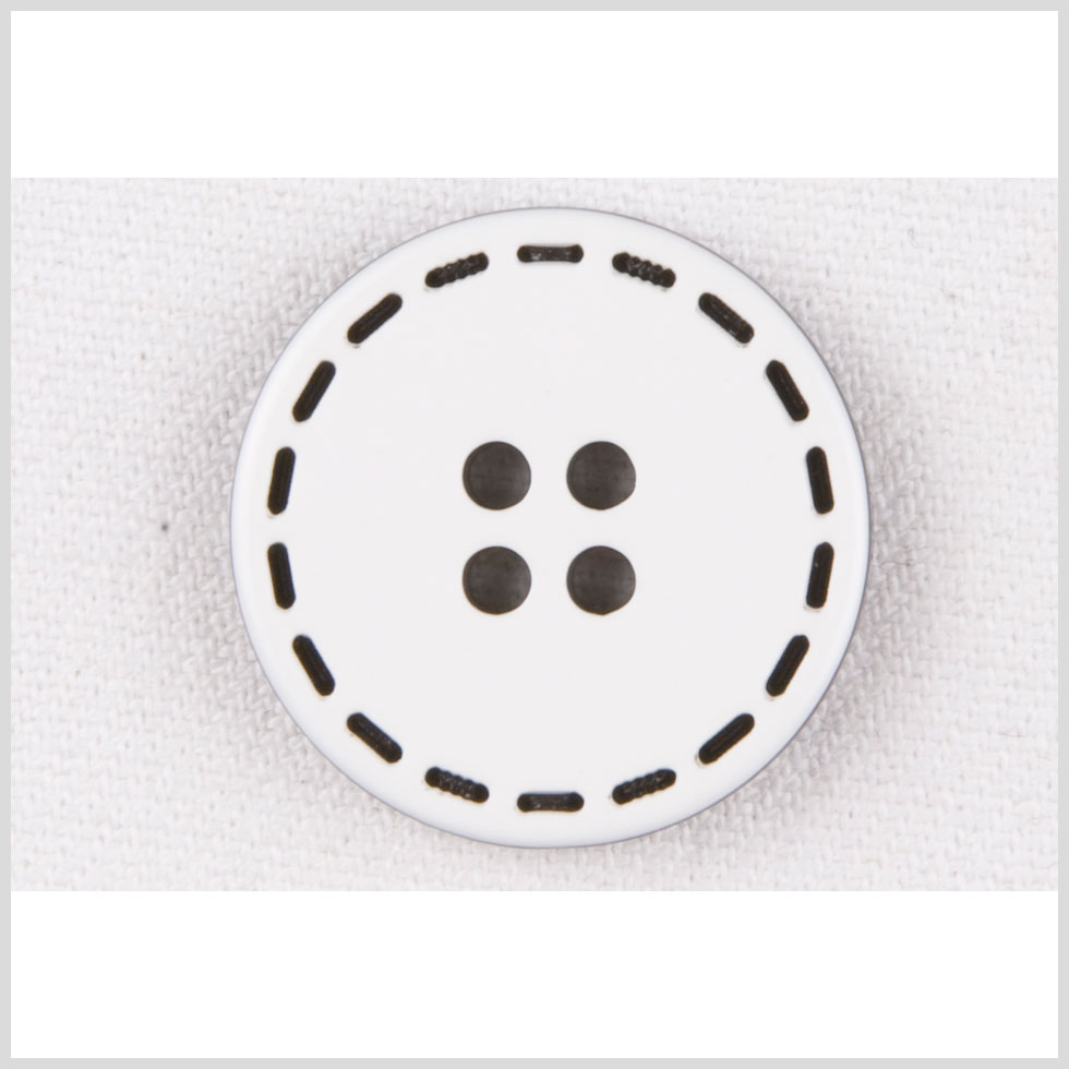 White/Black Plastic Button - 24L/15mm - Joann Fabrics