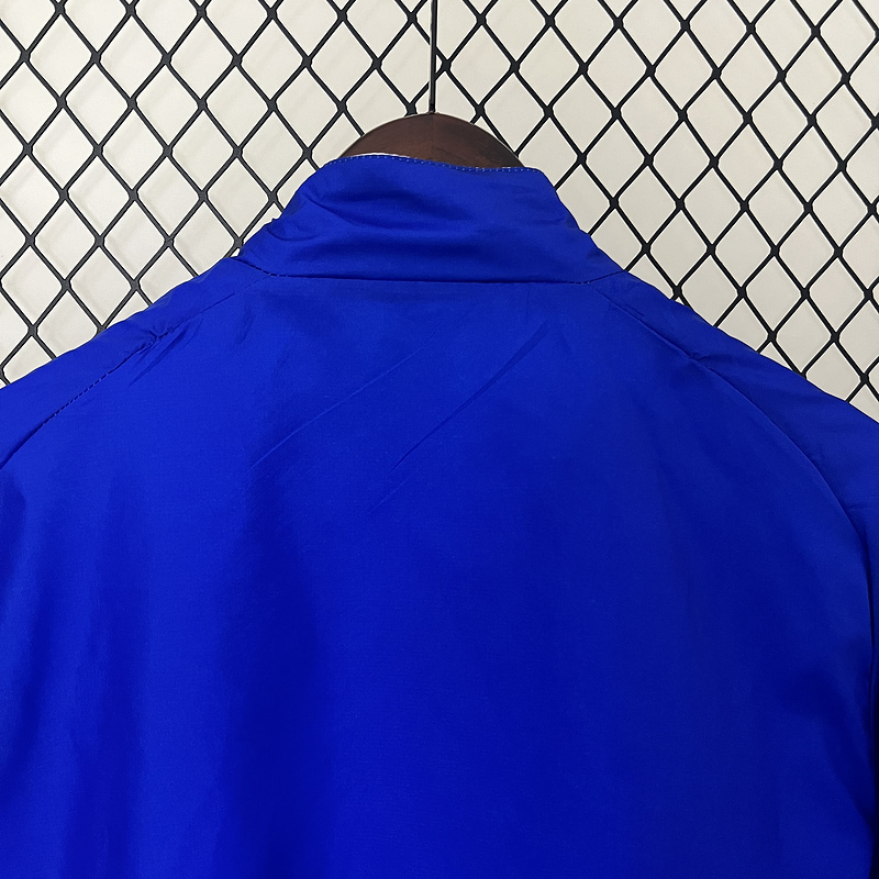 2024 Italy Reversible Windbreaker (White-Blue)Soccer Jersey 1:1 Thai Quality