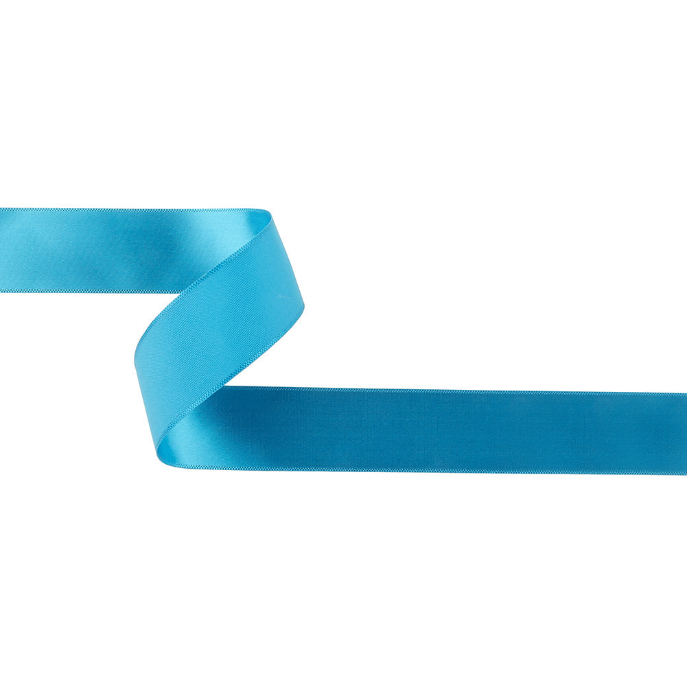 Peacock Blue Single Faced Satin Ribbon - 1