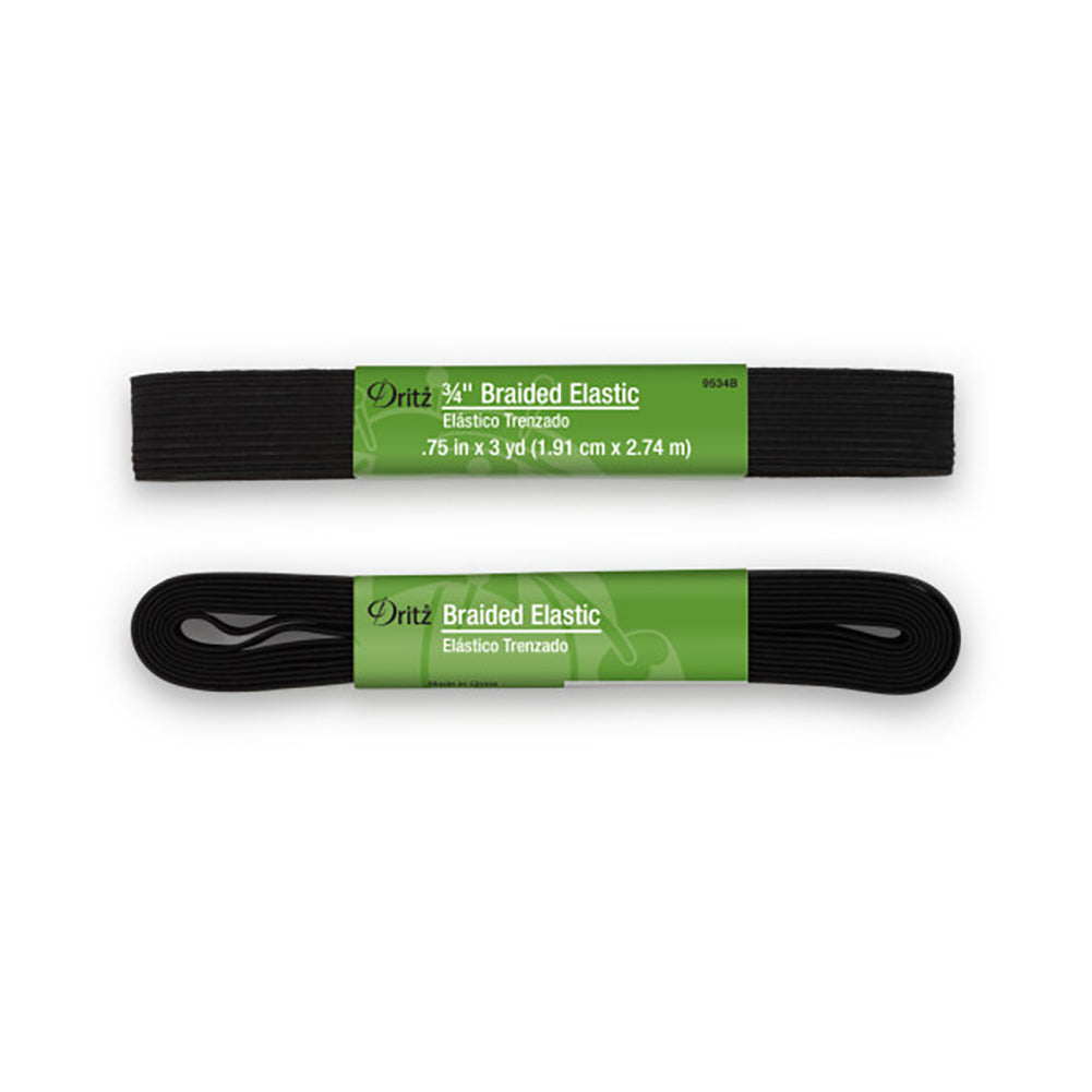Dritz Braided Elastic - Black - 0.75