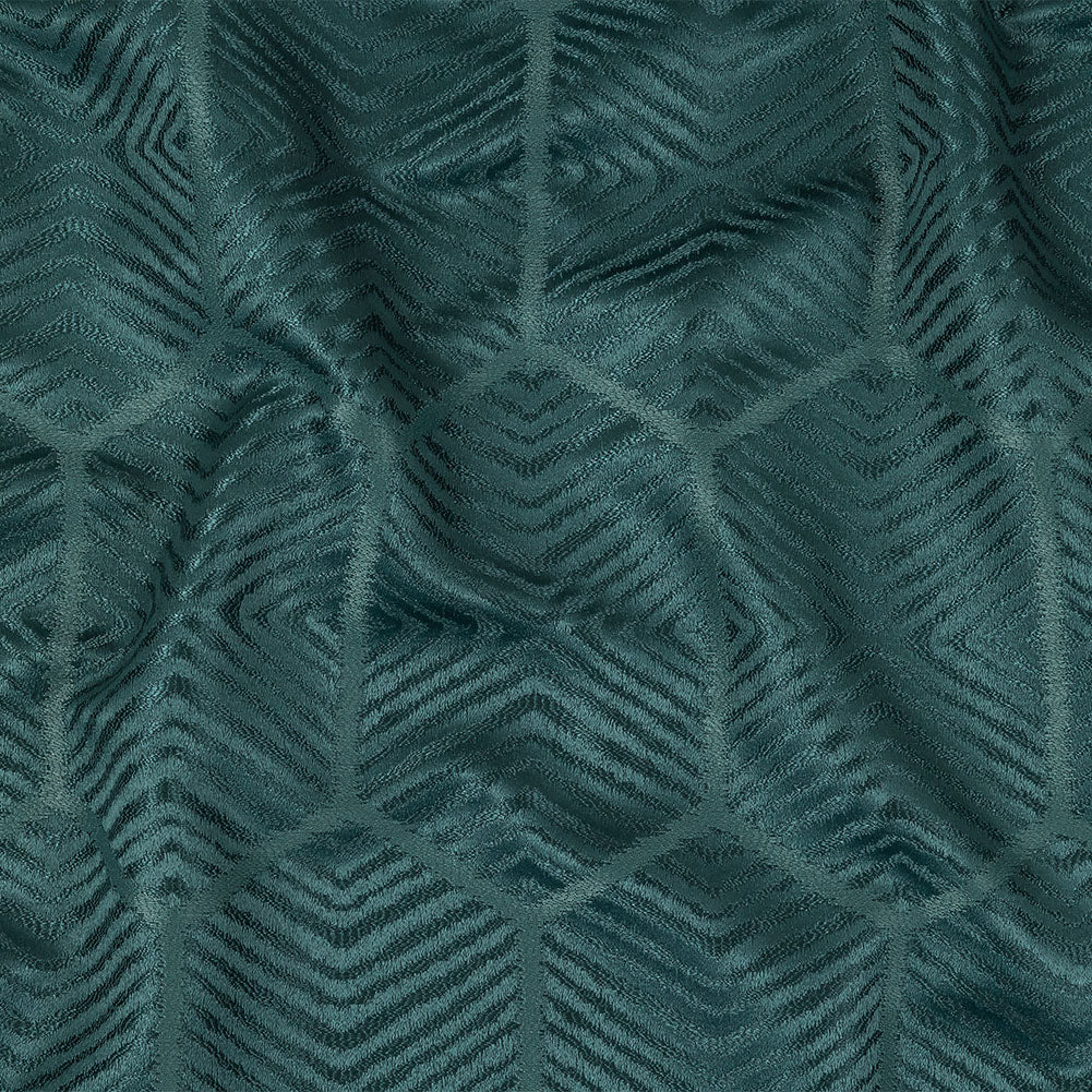 British Imported Peacock Geometric Chevron Recycled Polyester Jacquard - Joann Fabrics